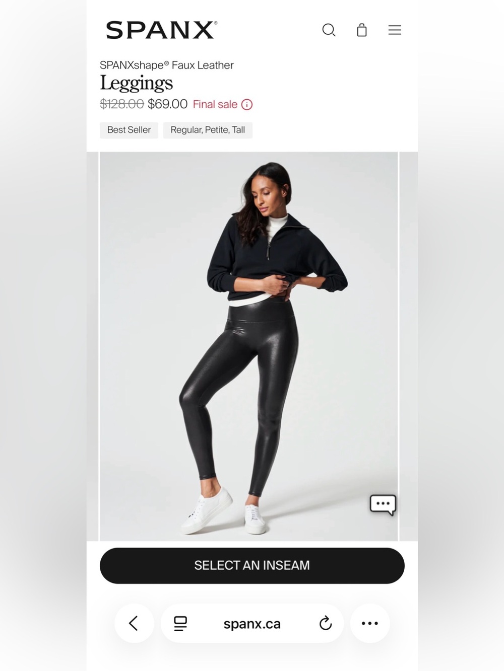 SPANXshape® Faux Leather Leggings